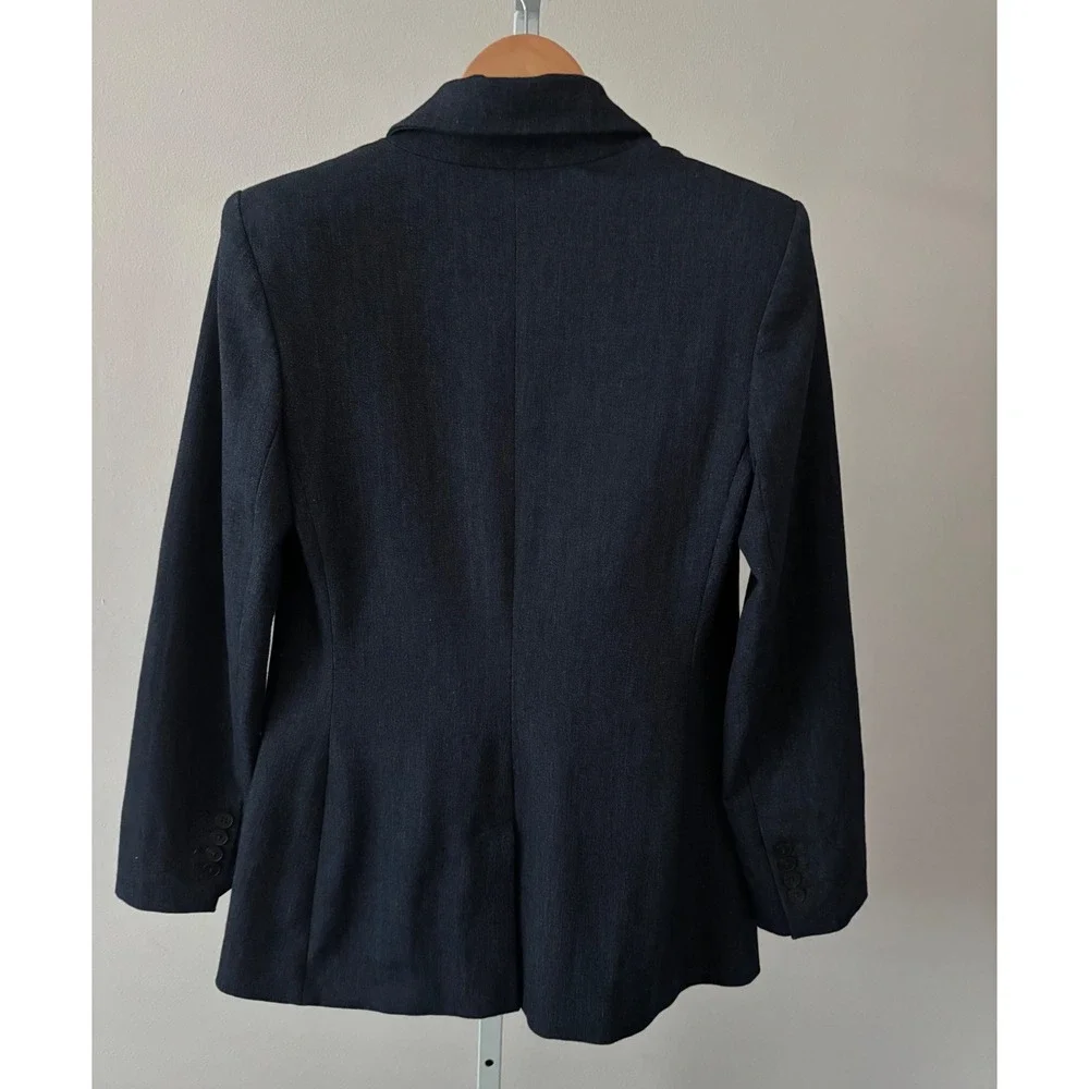 Polished Professional Blazer Size M Dark Wash Editor Lined w/ Vent & Structure - Picture 9 of 13